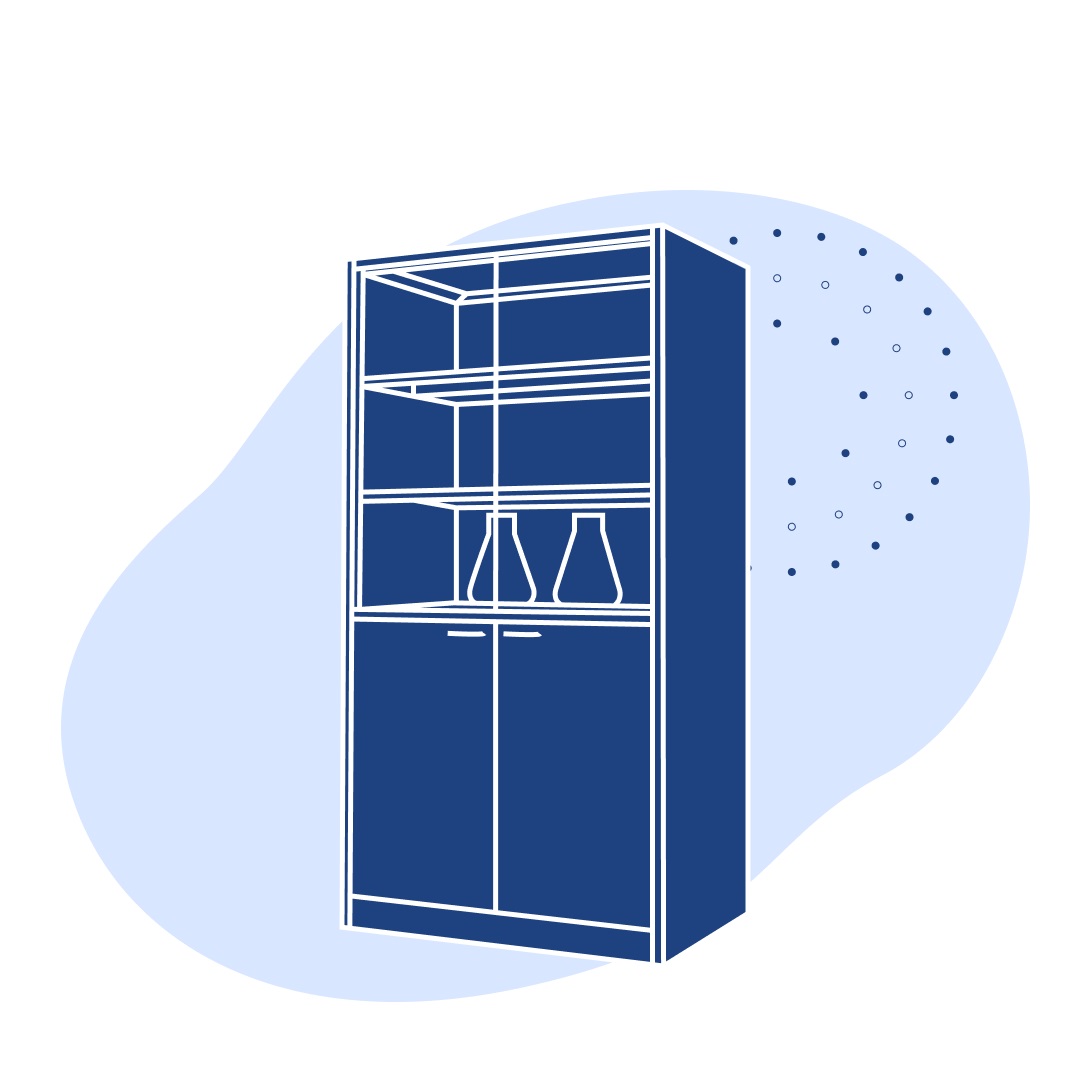 Шкаф лабораторный 1200 ШР Квадро 1200х500х2000 мм